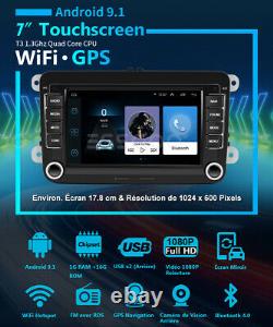 7 AUTORADIO Android 9.1 RDS GPS NAVI 2 DIN For VW GOLF 5 6 Plus Touran Polo EOS