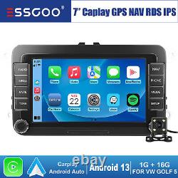 7 Autoradio Carplay Android 13 GPS Caméra For VW GOLF 5 6 Plus Touran Tiguan T5