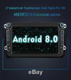 8 Android 8.0 Autoradio GPS 4GB 32GB GPS DAB BT pour VW Polo touran Caddy Jetta