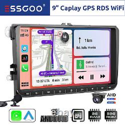 9 Autoradio Android 13 2+32G Carplay GPS RDS Pour VW GOLF 5 6 Plus Touran Caddy