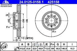 ATE Disques 312mm + Revêtements Avant pour VW Golf 5 6 Plus Passat 3C Cc Touran