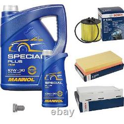 BOSCH Inspection set 6L MANNOL Spécial Plus 10W-30 pour VW Touran 1.6 FSI Golf