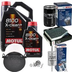 BOSCH Inspection set 6L Motul 8100 X-clean+ 5W-30 pour VW Golf Plus 1.6 Touran