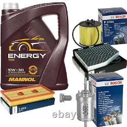 Bosch Inspection Set 5 L mannol 5W-30 Énergie pour VW Golf Plus 1.6 FSI Touran