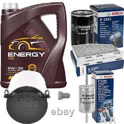 Bosch Inspection Set 5 L mannol 5W-30 Énergie pour VW Golf Plus 1.6 Touran