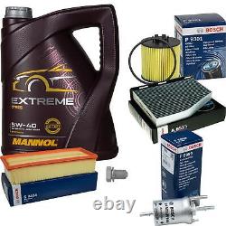 Bosch Inspection Set 5 L mannol extreme 5W-40 pour VW Touran 1.4 TSI Golf Plus