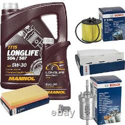 Bosch Inspection Set 6L mannol 5W-30 Longlife pour VW Touran 1.6 FSI Golf Plus