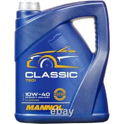 Bosch Inspection Set 6L mannol Classic 10W-40 pour VW Touran 1.6 FSI Golf Plus