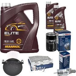 Bosch Inspection Set 7L mannol Elite 5W-40 pour VW Audi Golf Plus 1.6 Touran