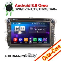 DAB+Autoradio Android 8.0 GPS NAVI DVD PASSAT GOLF 5 TIGUAN JETTA EOS SEAT Skoda