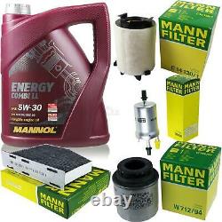 Huile moteur 5L MANNOL 5W-30 Break Ll + Mann-Filter filtre VW Touran 1T3 1.2 TSI
