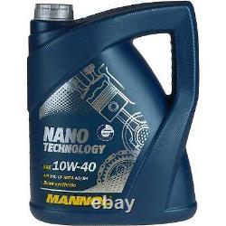 MANNOL 5 L Nano Tech 10W-40 huile moteur+MAN FILTER pour VW Touran 1T3 1.2 TSI