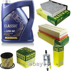 MANN Inspection set 5L MANNOL Classic 10W-40 pour VW Touran 1.4 TSI Golf Plus