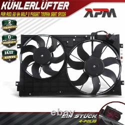 Ventilateur Double de Radiateur pour Audi A3 8P VW EOS Golf Plus V Passat Touran